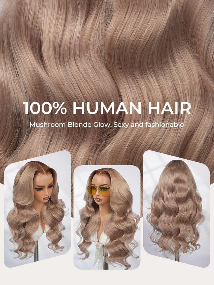 Mushroom blonde body wave wig
