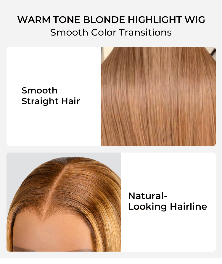 blonde highlight wig with natural hairline