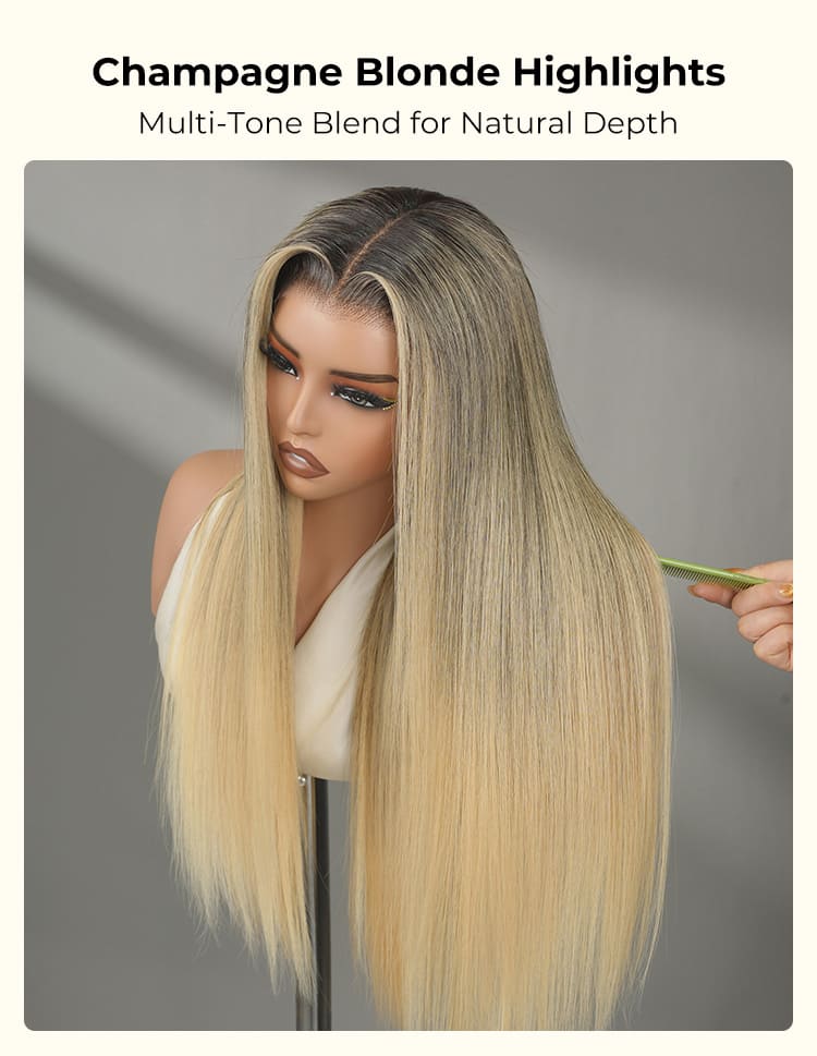 Champagne blonde highlights