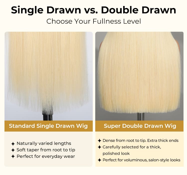super double drawn wig