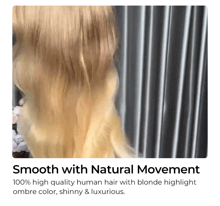 shiny blonde highlight wigs