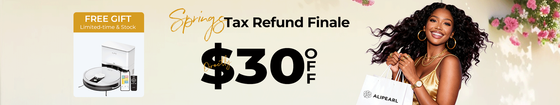 alipearl tax refund promotion sale